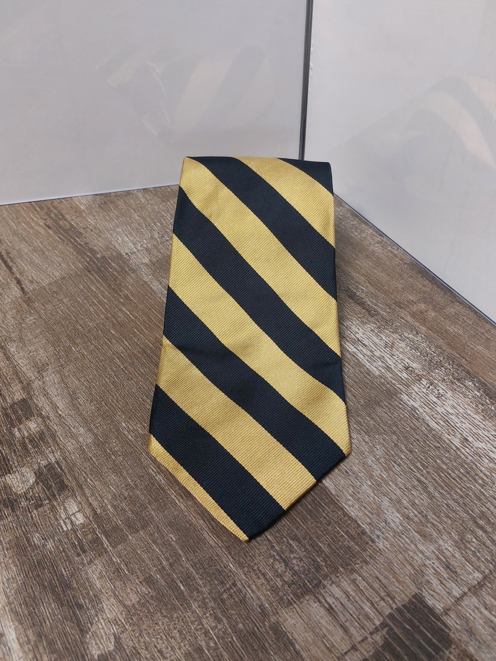 Jos. A. Bank Vintage Black and Gold Diagonal Stripe Tie